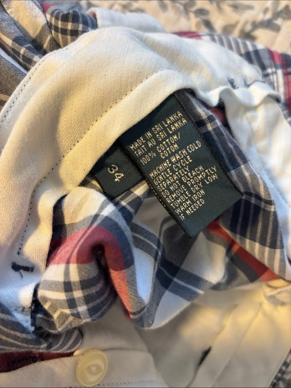 Polo by Ralph Lauren Red, Navy & White Plaid Flat Front Shorts Men’s Size 34
